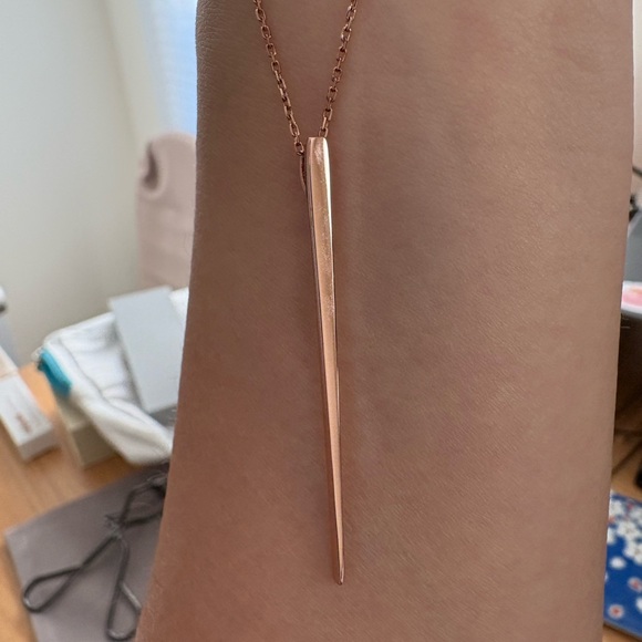 Aurate Rose Gold Vermeil Obelisk Pendant - Picture 2 of 4